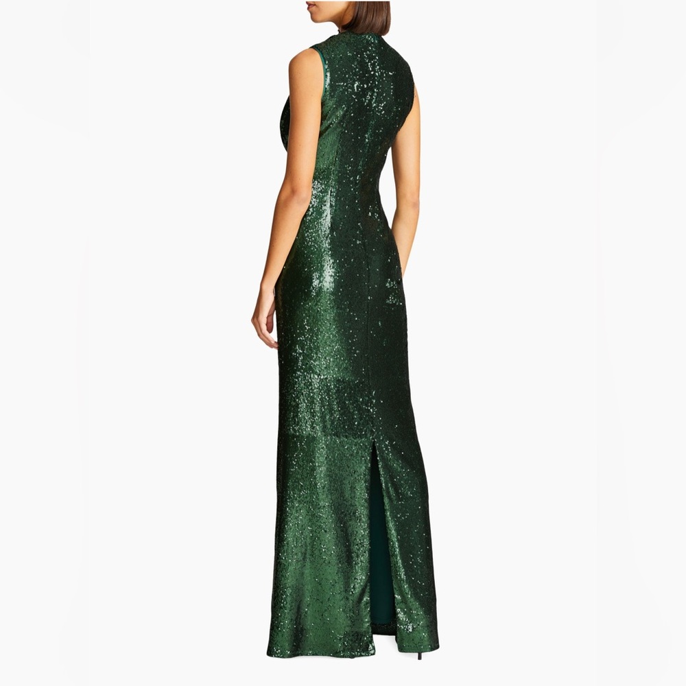 Halston Magdalena Draped Sequin Gown - Picture 2 of 12
